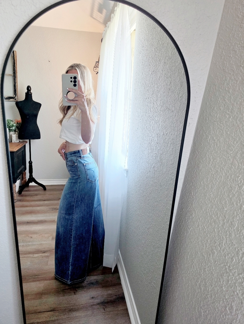 Judy Blue High Rise Medium Wash Palazzo Jeans Wide Leg Stretch Retro Various NEW - Picture 8 of 16